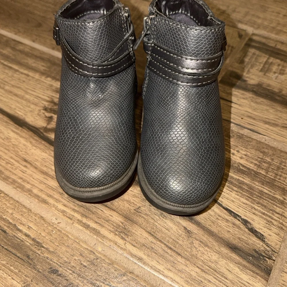 Step & Stride Harper Glitter Gray Booties Toddler Girl 6.5 For Wide Feet